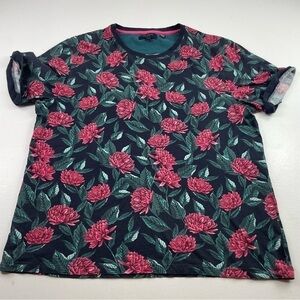 Ted‎ Baker T-Shirt Men Size XL in Tropical Print Short Sleeves Crewneck Tropical